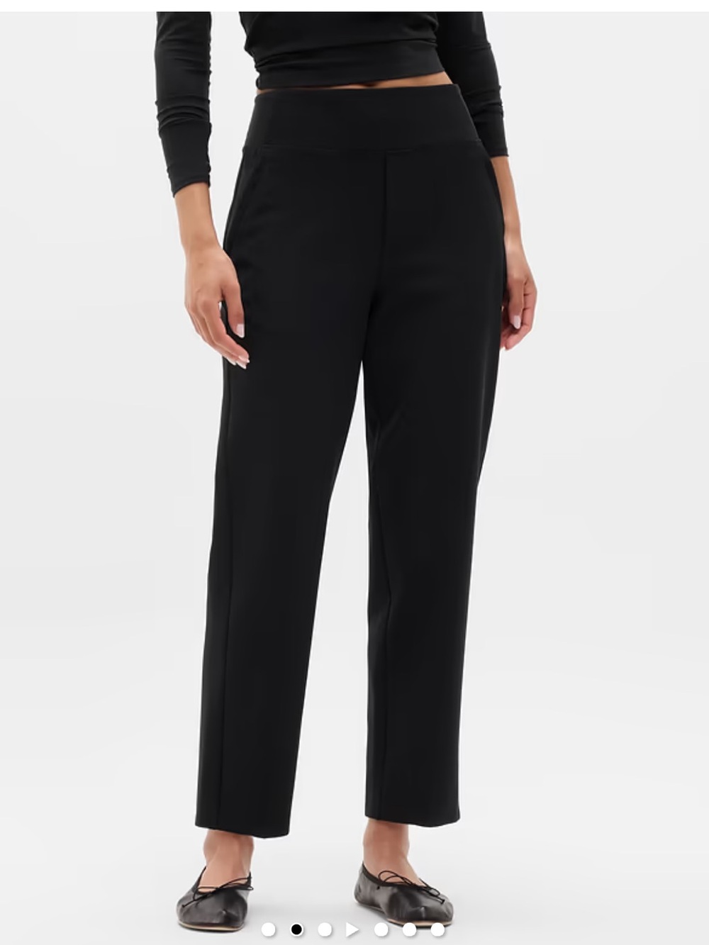 Athleta Black High Waist Cropped Straight-Leg Pants